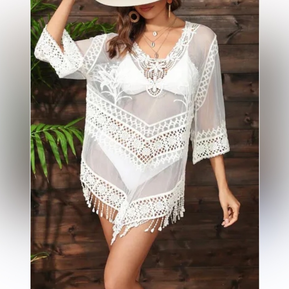 Elegant Sheer Lace Cover-Up